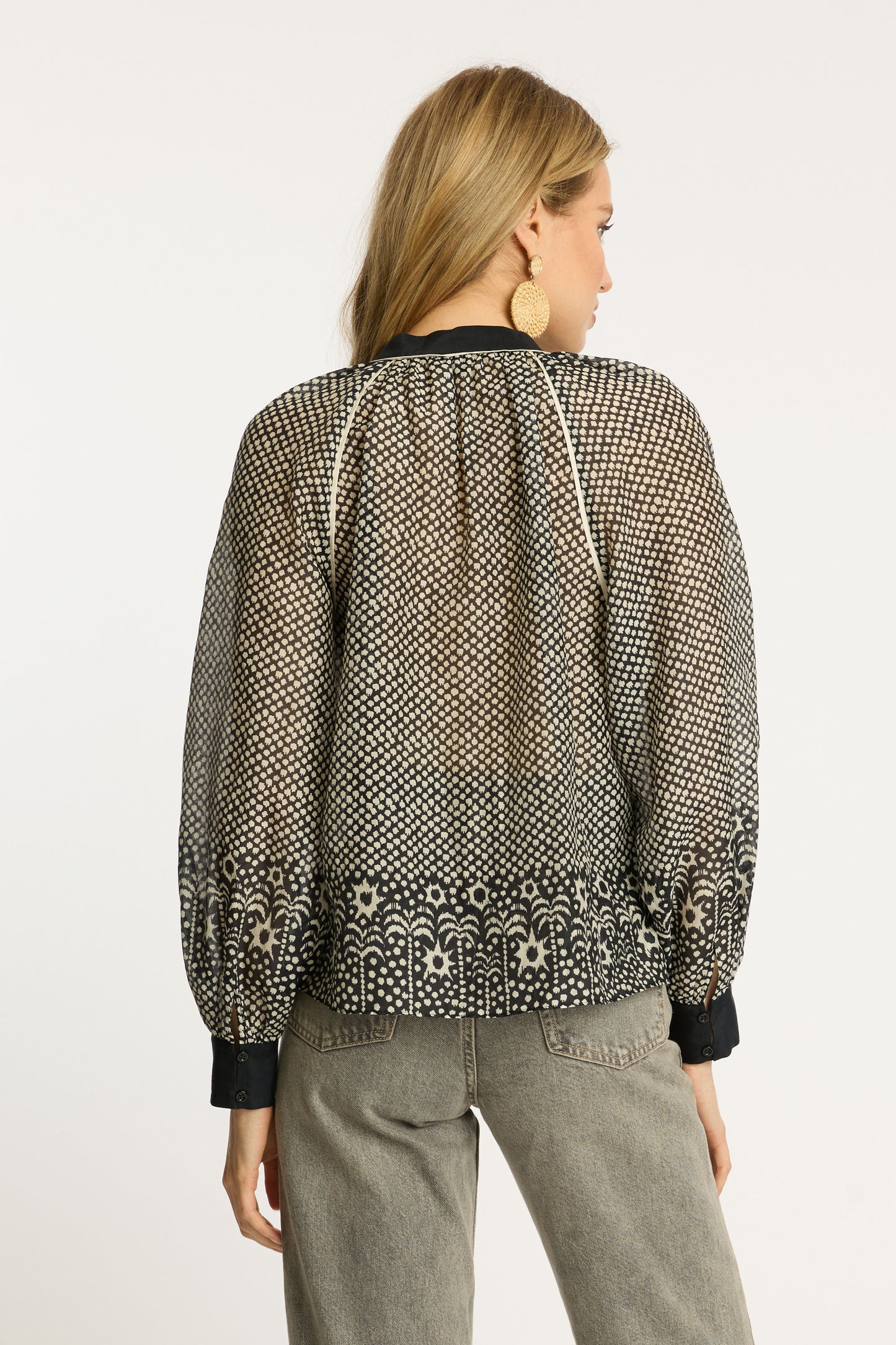 Sophie Top in Indigo Dot