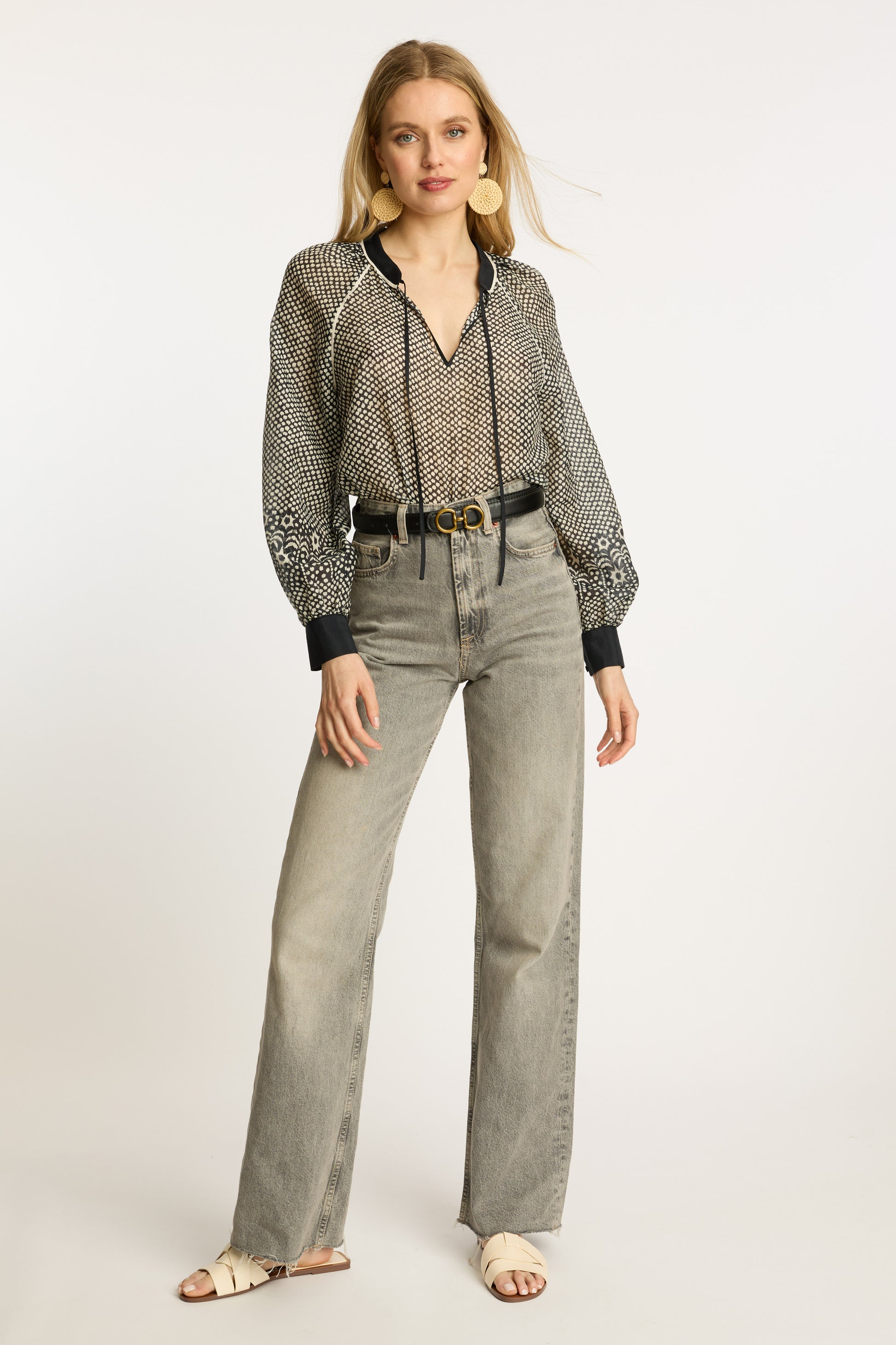 Sophie Top in Indigo Dot