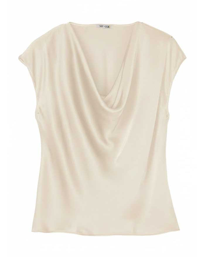 Beige sleeveless top on a white background