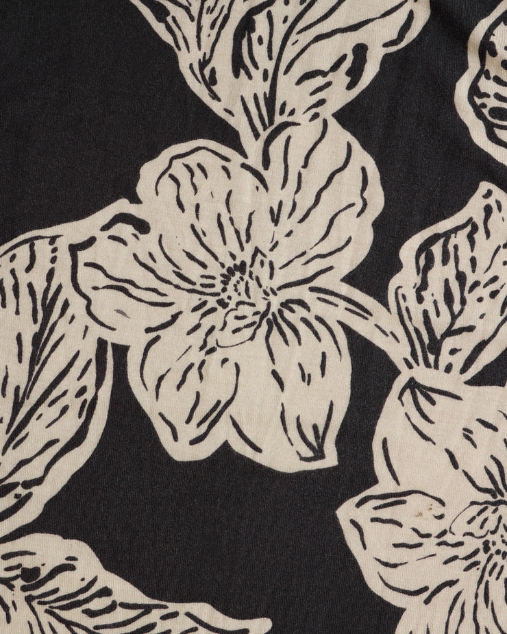 Floral pattern with beige flowers on a black background