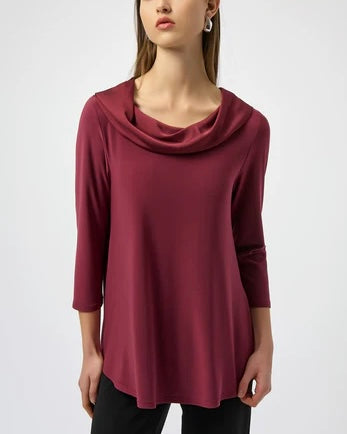 Cowl Neck Flared Top | Merlot