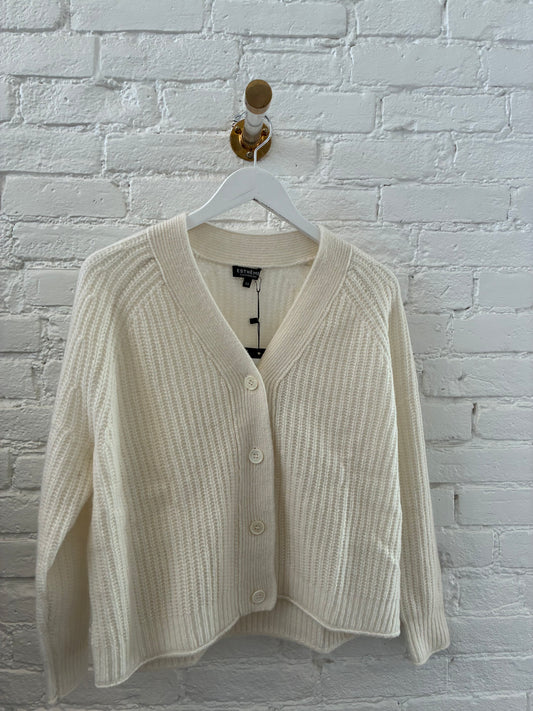 Ribbed V Neck Cardigan