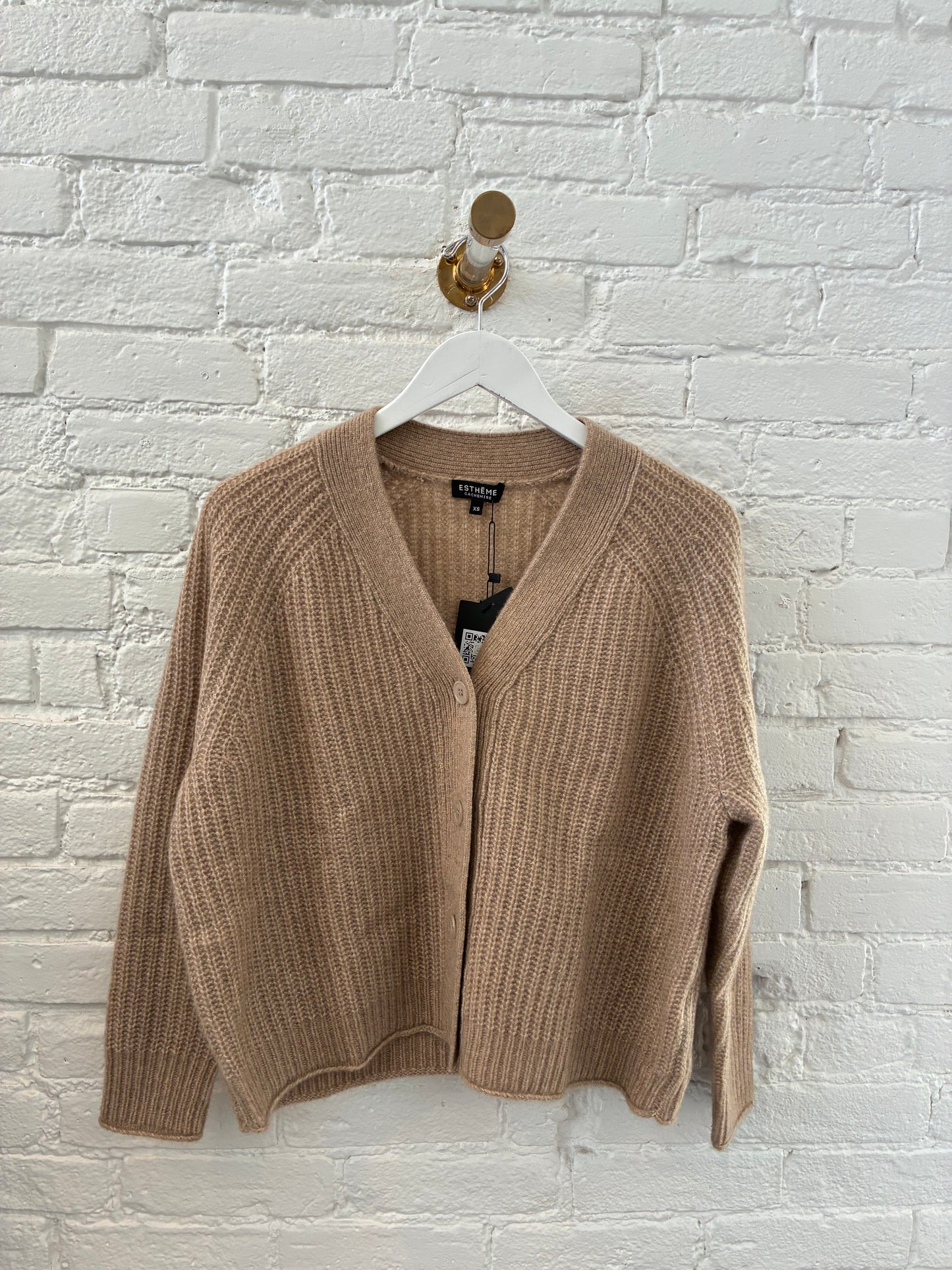 Ribbed V Neck Cardigan