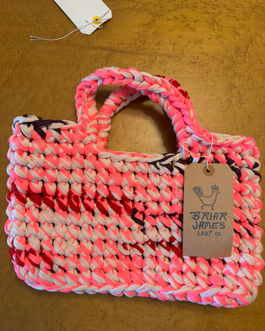 Crochet Tote-Pink Multi