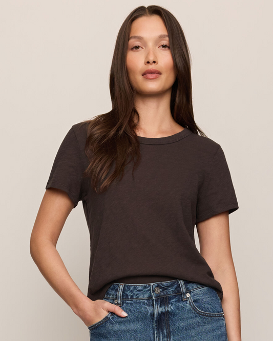Junie Slub Tee Shirt Cocoa Bean