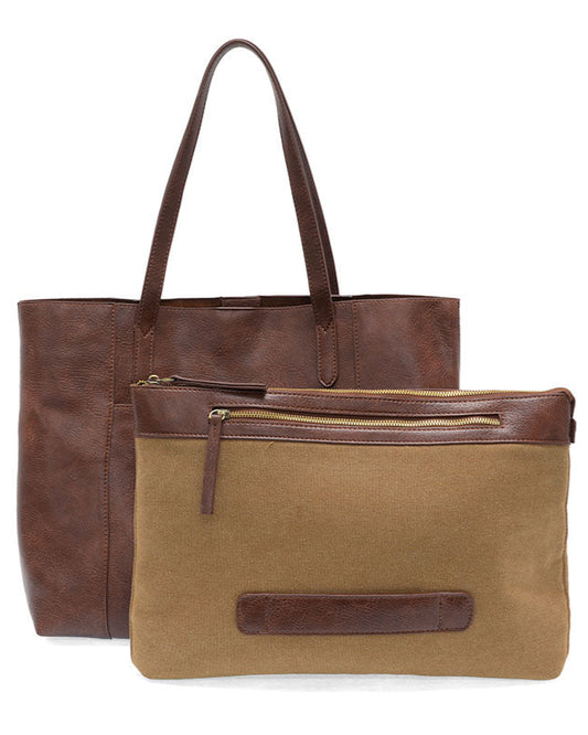 Hickory vegan leather laptop tote against a white background.