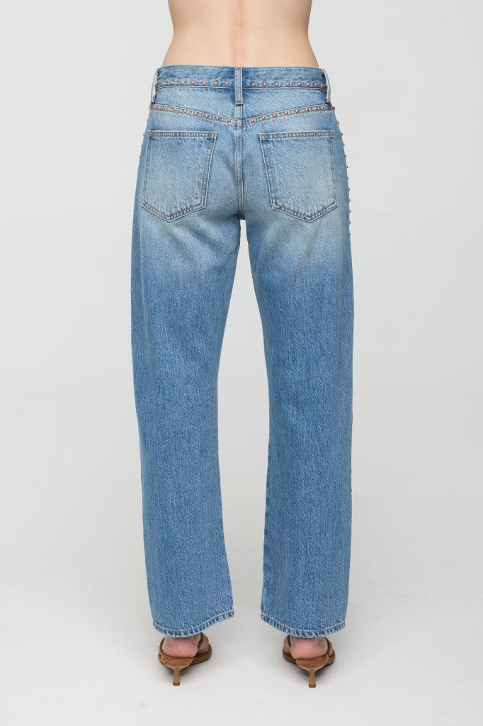 Blue jeans on a white background