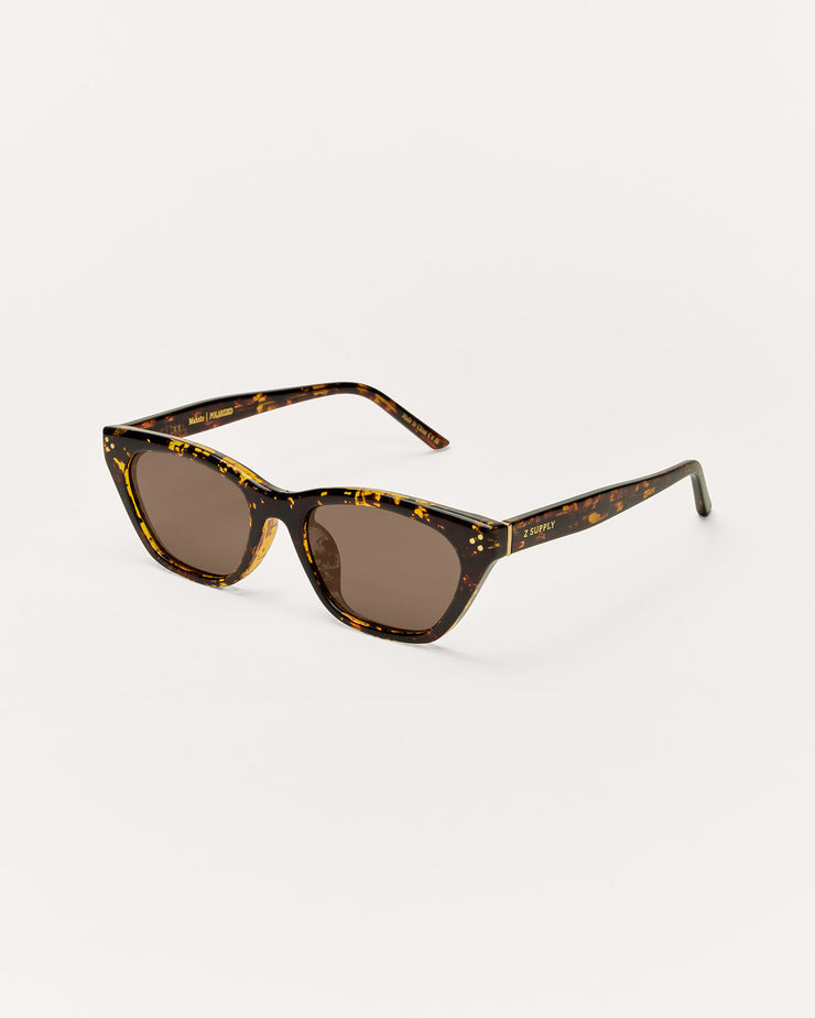 Brown sunglasses on a white background