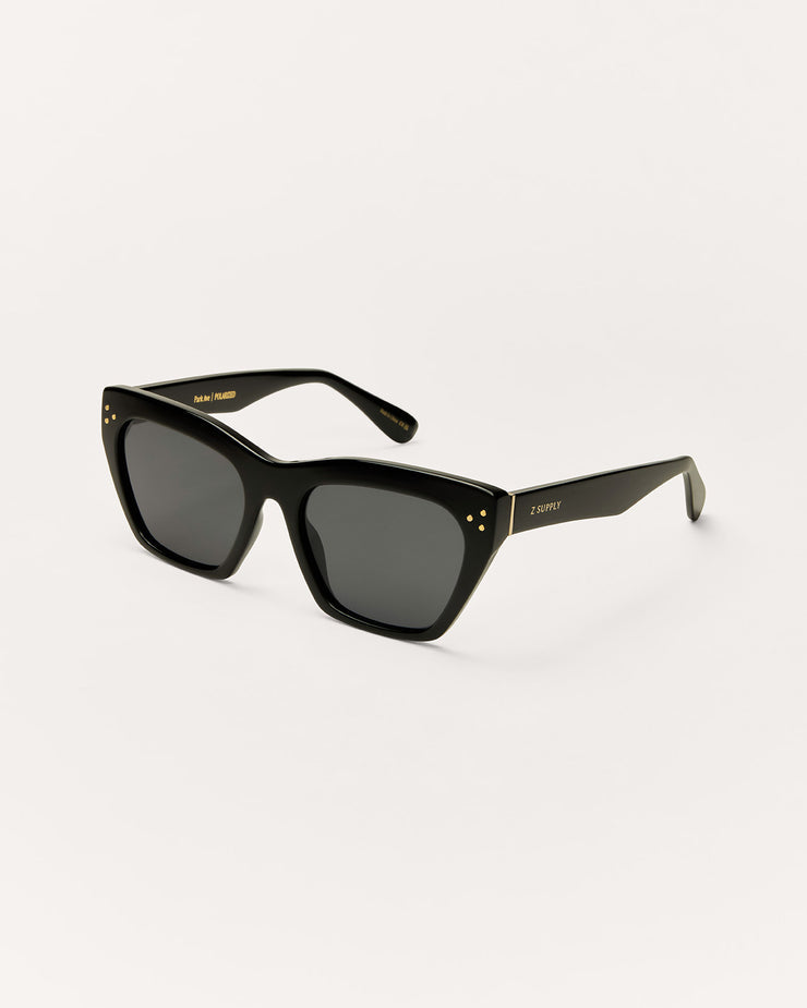 Black sunglasses on a white background