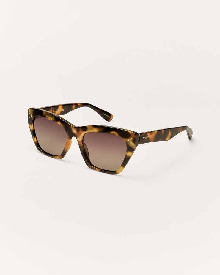 Tortoiseshell sunglasses on a white background