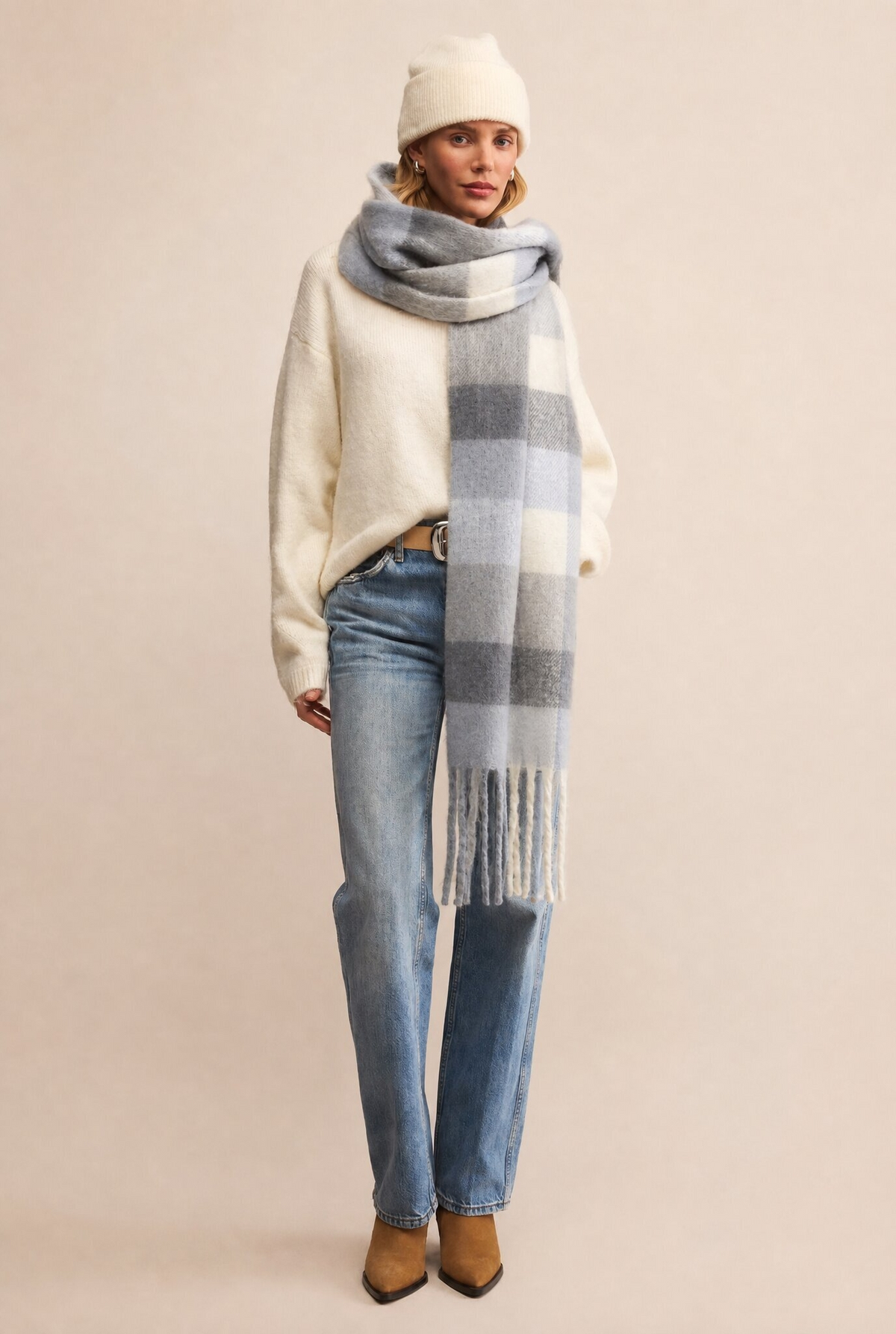 Plaid I Met You Scarf Silverlake