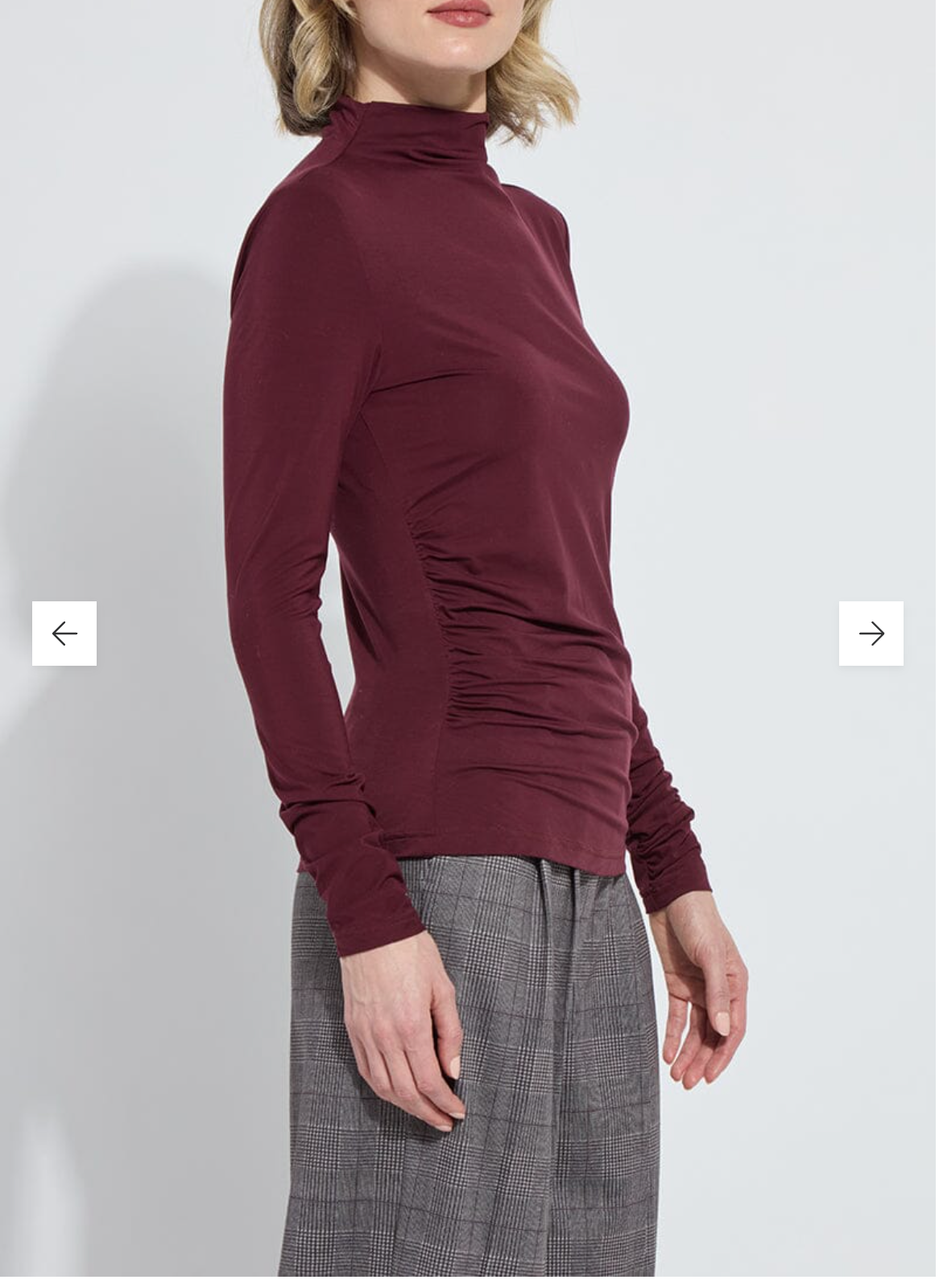 Jovita Funnel Neck Top - Dark Plum