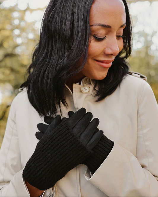 Ribbed Wrist-Warmer Gloves