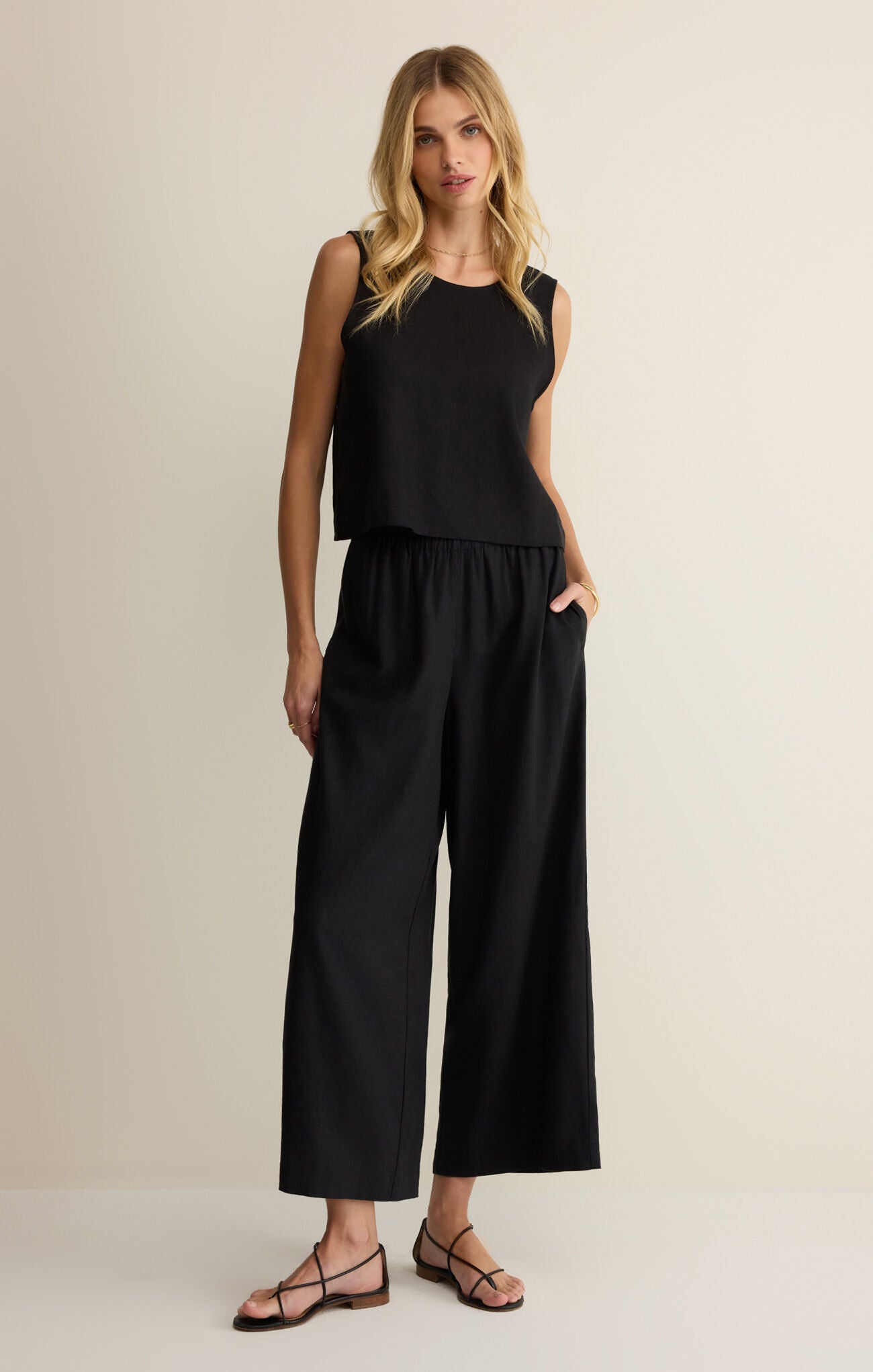 Sloane Linen Top - Black