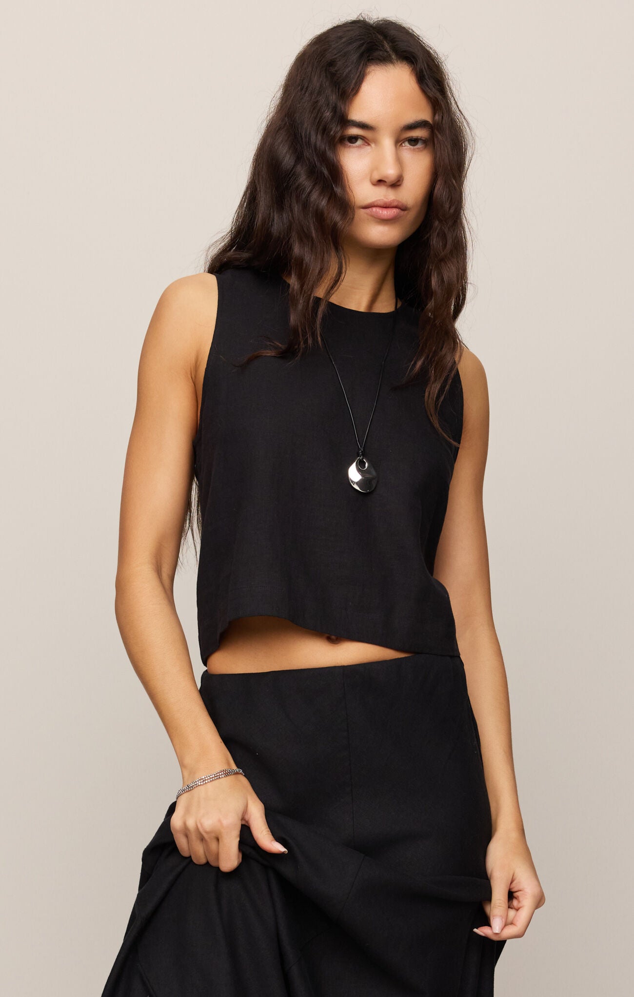 Sloane Linen Top - Black