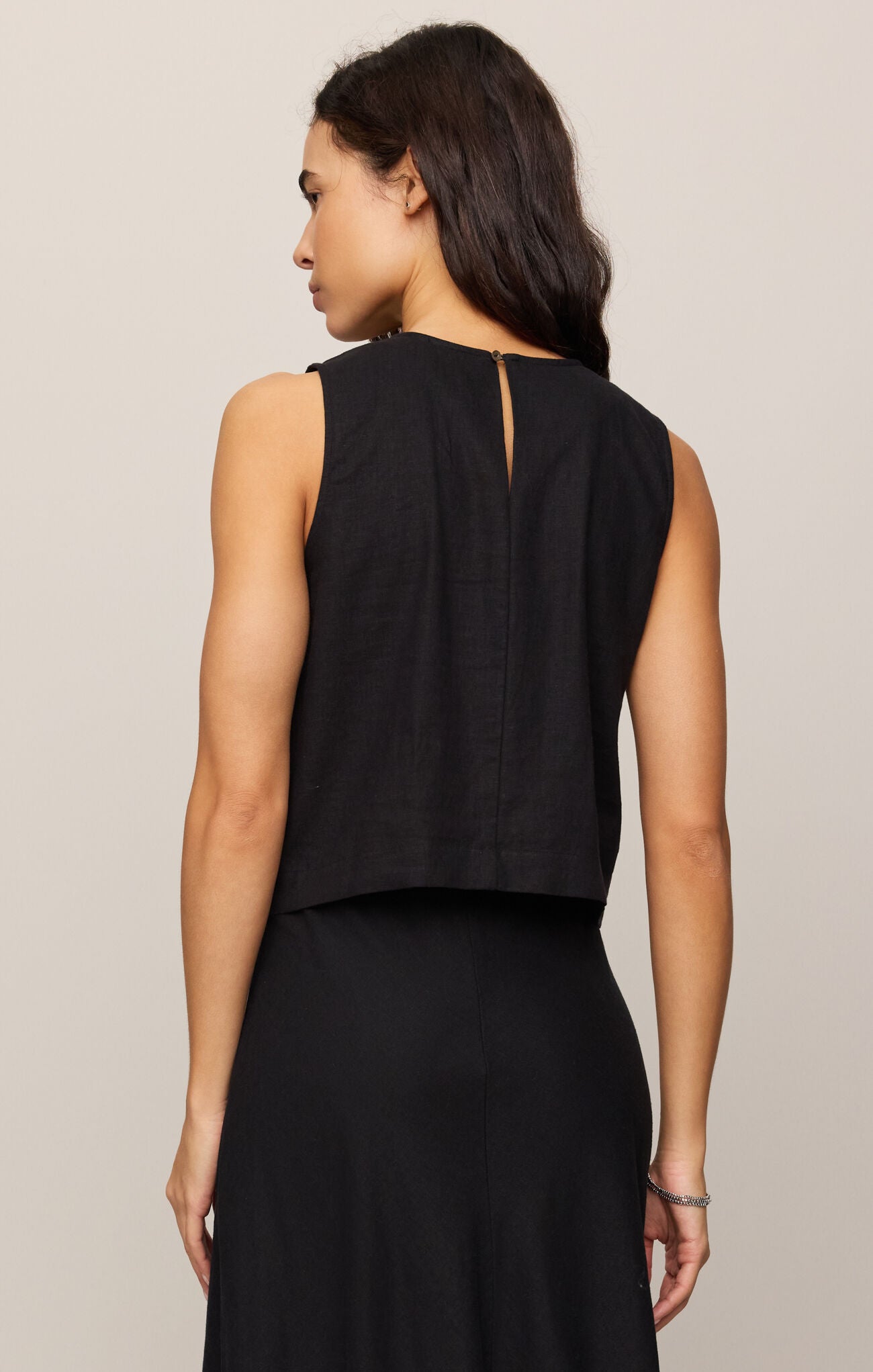 Sloane Linen Top - Black