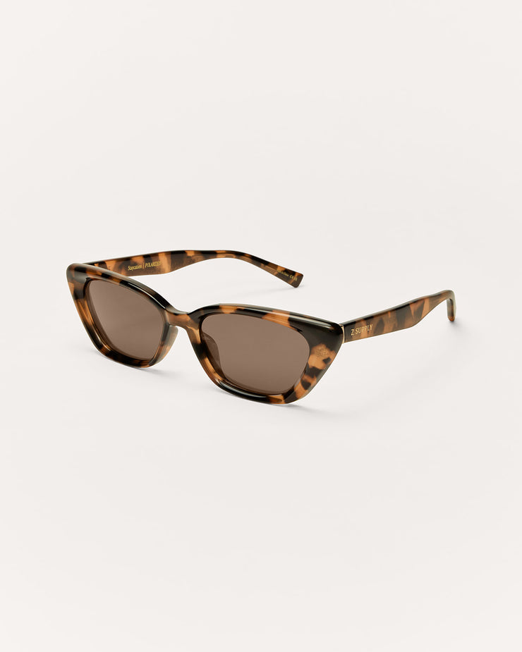Tortoiseshell sunglasses on a white background