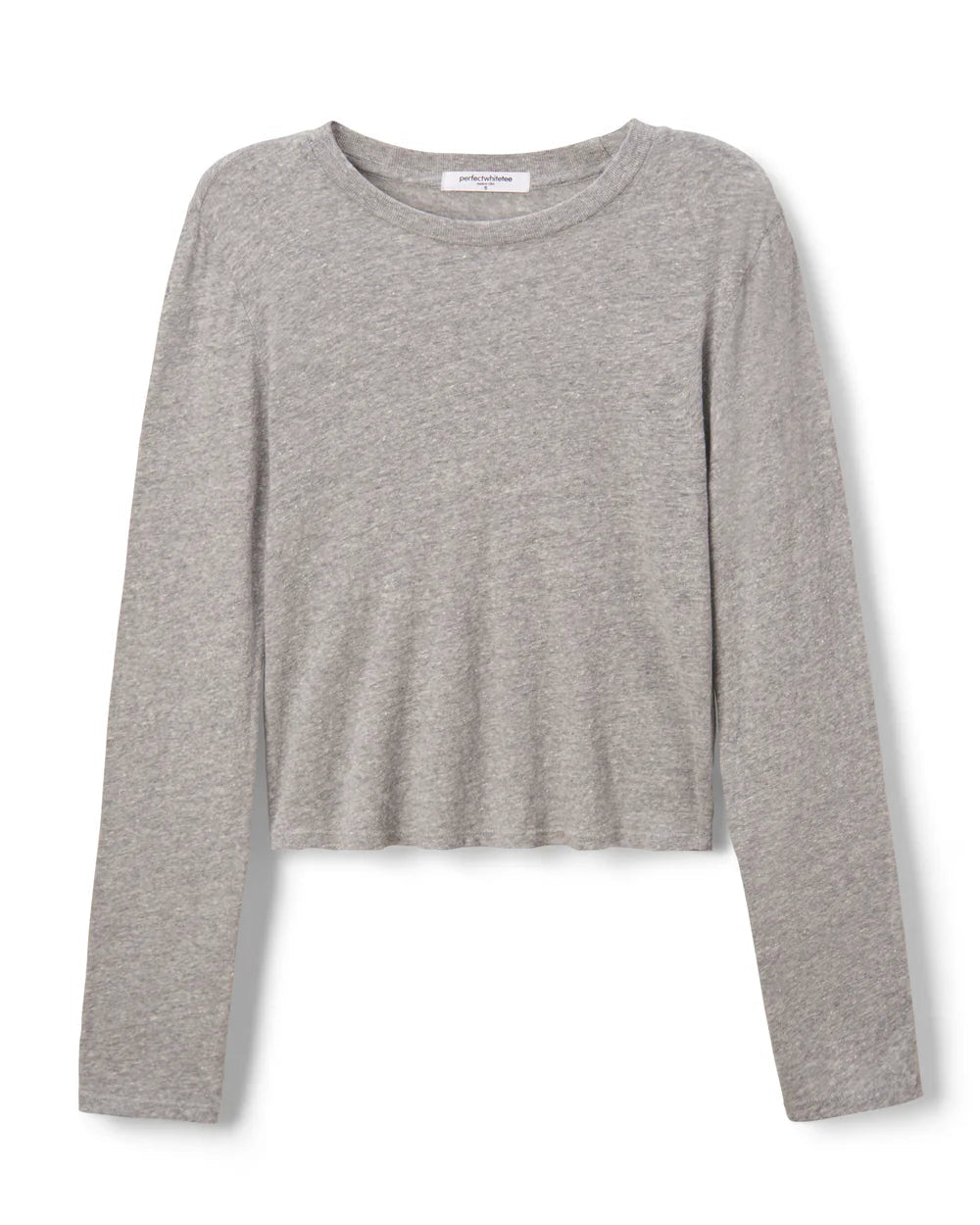 Gray long-sleeve top on a white background