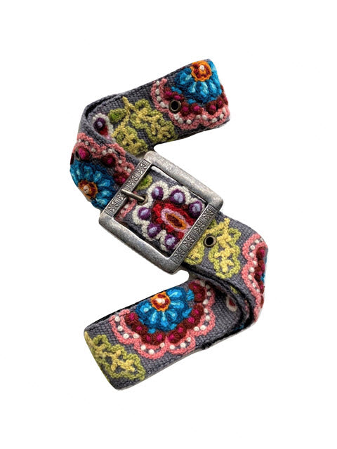 Beatrix Embroidered Belt-Charcoal