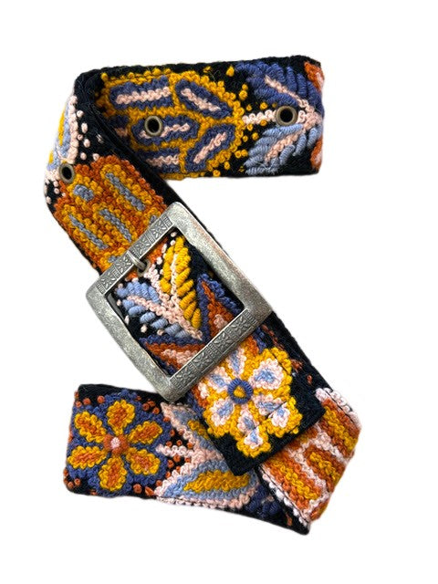 Freja Embroidered Belt -Black