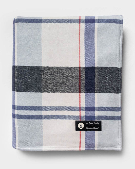 Vermont Flannel luxury blanket folded on a white background.