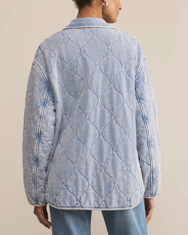 Boulder Knit Denim Jacket - Washed Indigo