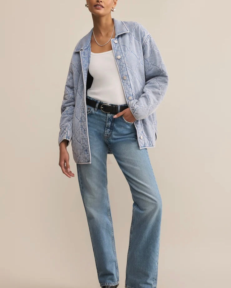Boulder Knit Denim Jacket - Washed Indigo