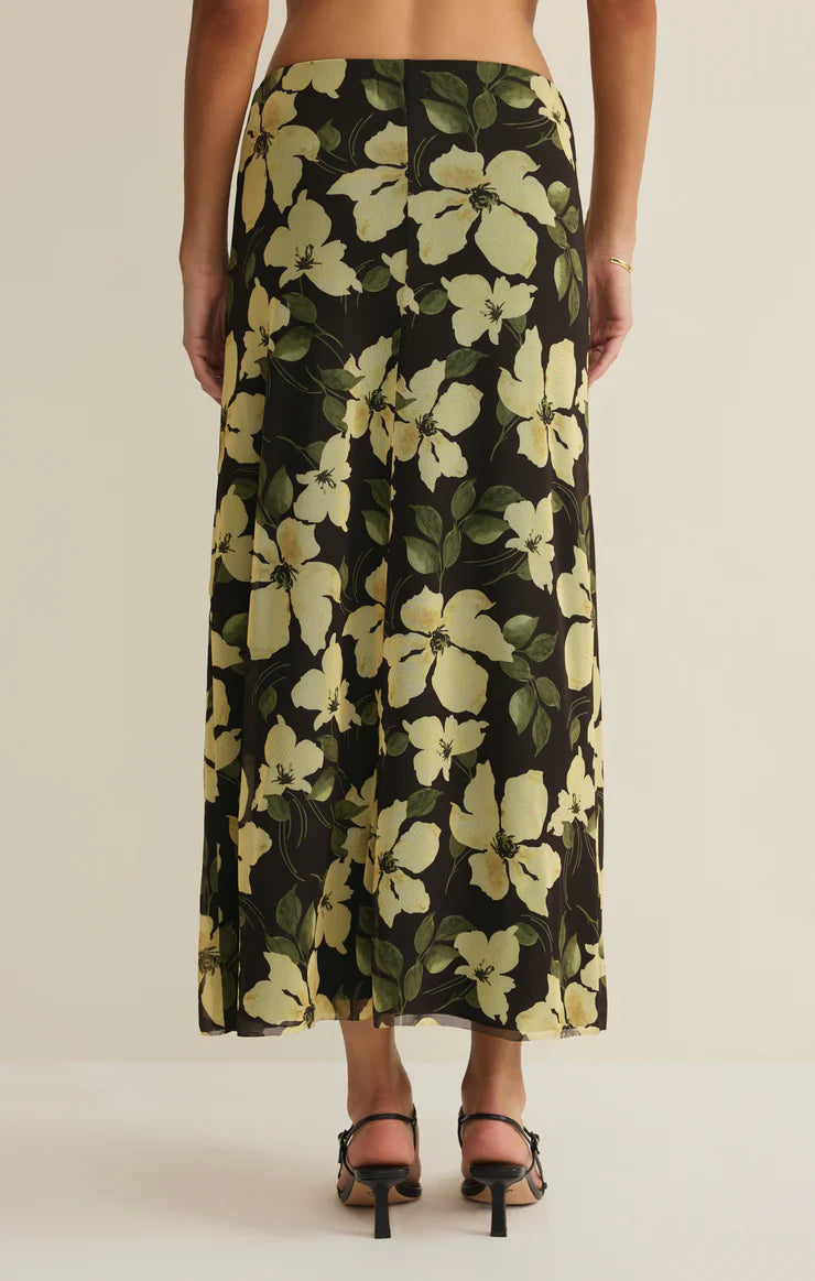 Eda Ren Floral Mesh Midi Skirt