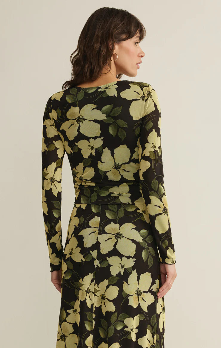 Taysha Ren Floral Mesh Top