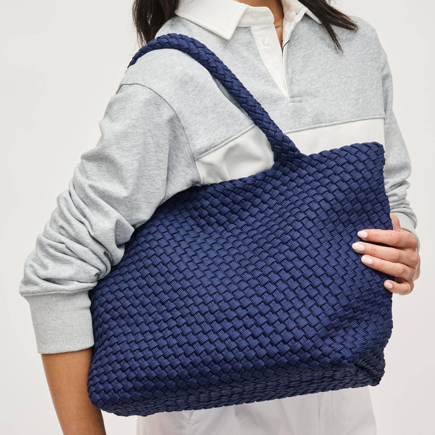 Sky's The Limit - Medium Laced Up Eco-Edition Tote: Beige