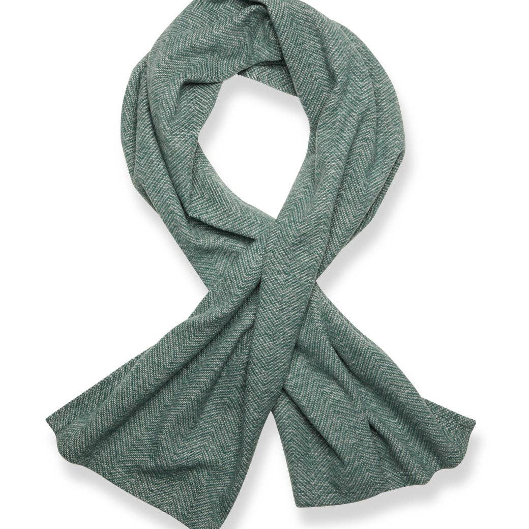 Image of Chappywrap Bayside Herringbone Shawl-Evergreen on a white background