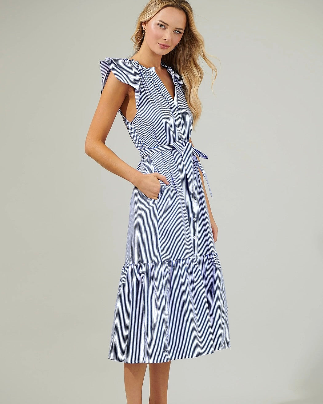 Sugarlips Button Down Midi Dress