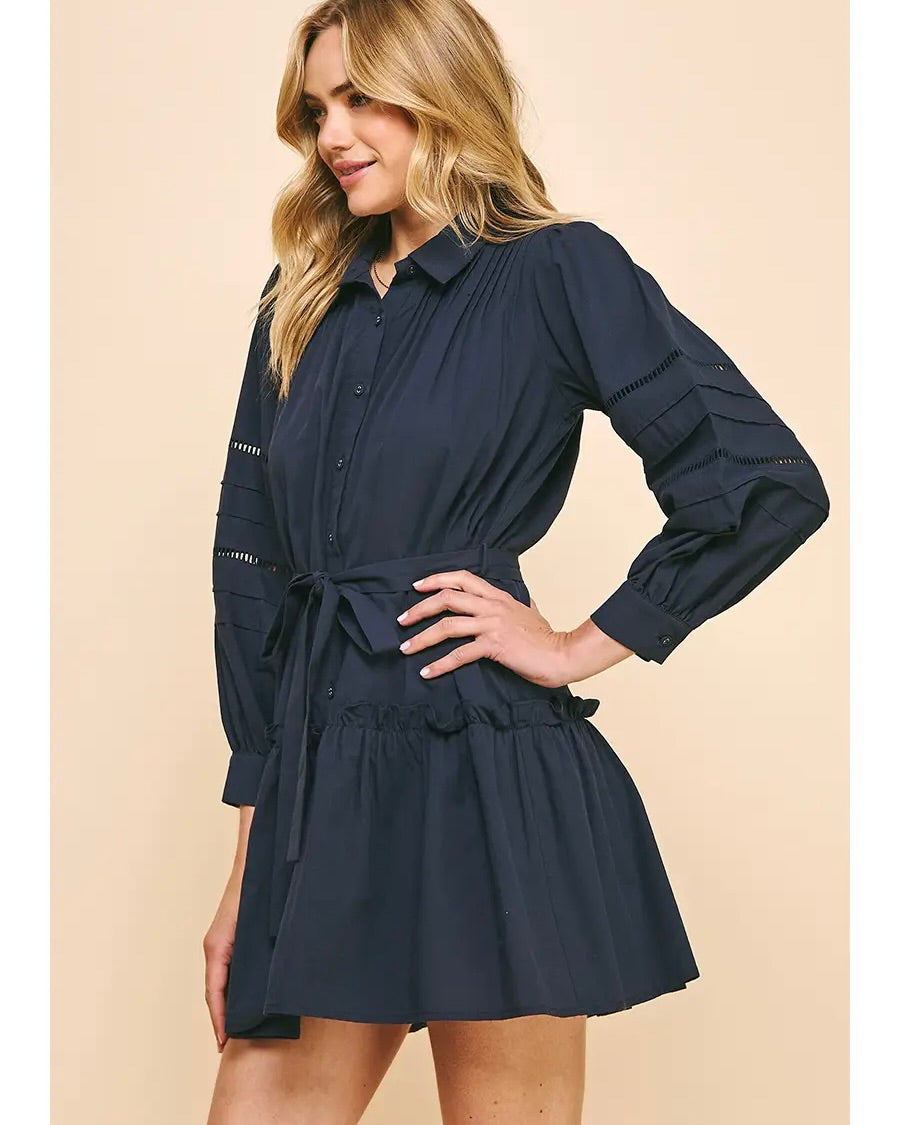 PINCH Button Down Belted Dress