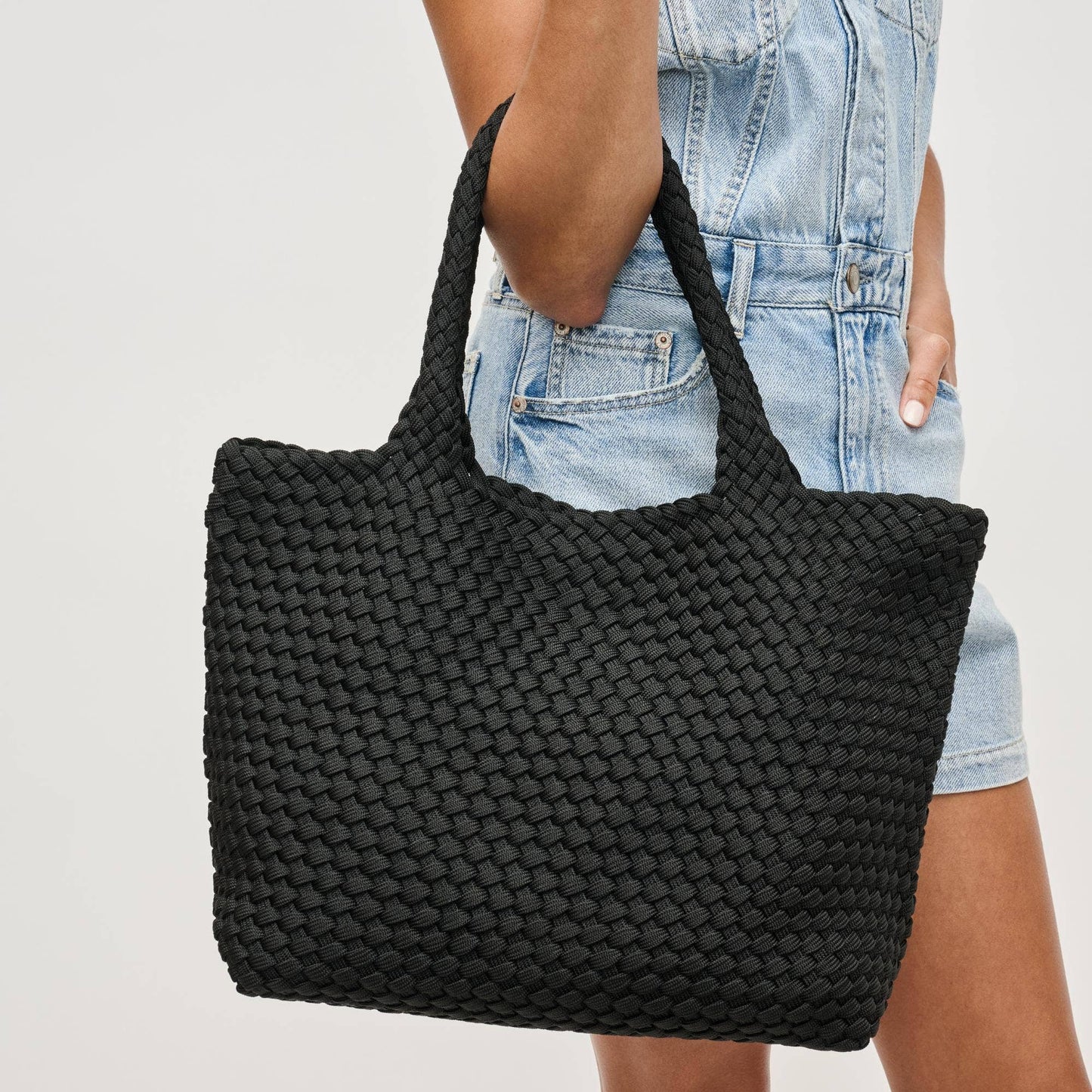 Sky's The Limit - Medium Laced Up Eco-Edition Tote: Beige