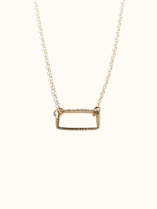 Floating Shapes Necklace: Rectangle