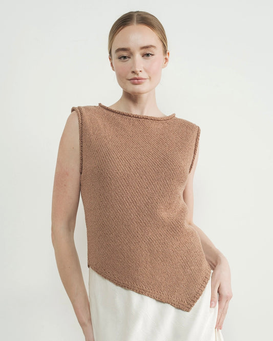 Asymm Knit Sleeveless Top