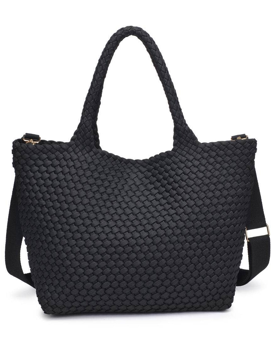 Sky's The Limit - Medium Laced Up Eco-Edition Tote: Black