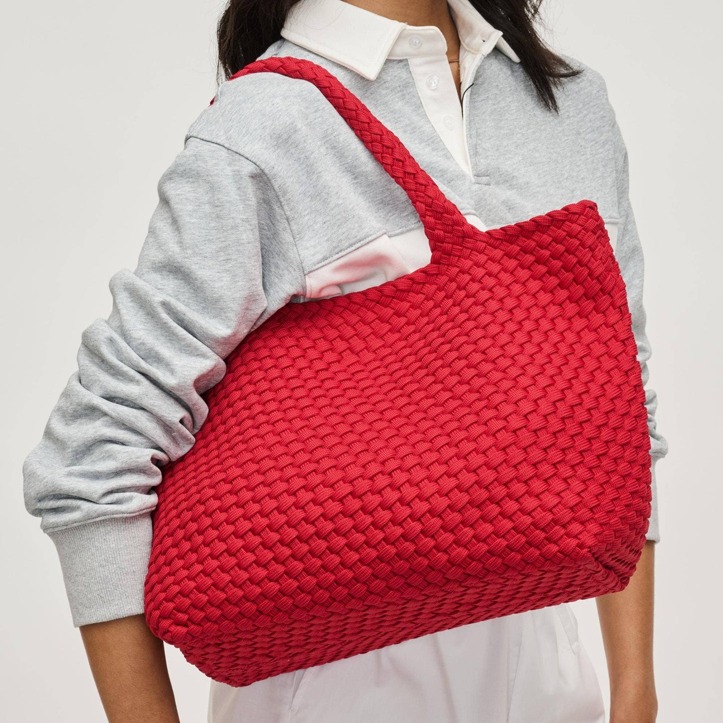 Sky's The Limit - Medium Laced Up Eco-Edition Tote: Beige