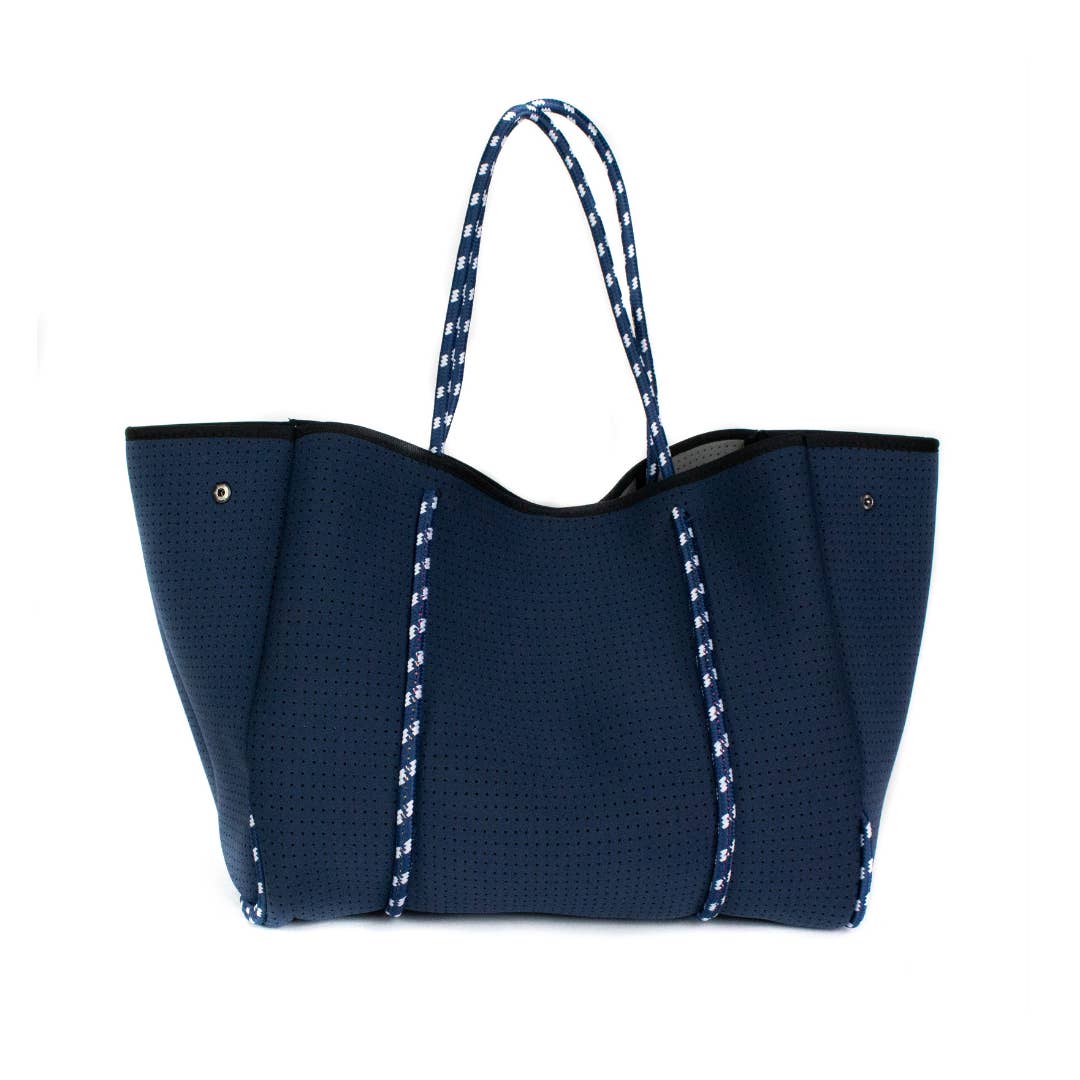Image of POPUPS Deep blue  everyday neoprene tote on a white background