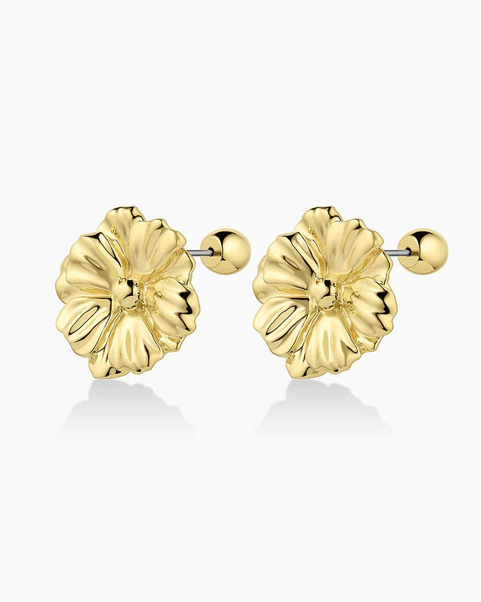 Image of Gorjana Camila gold stud earrings on a white background