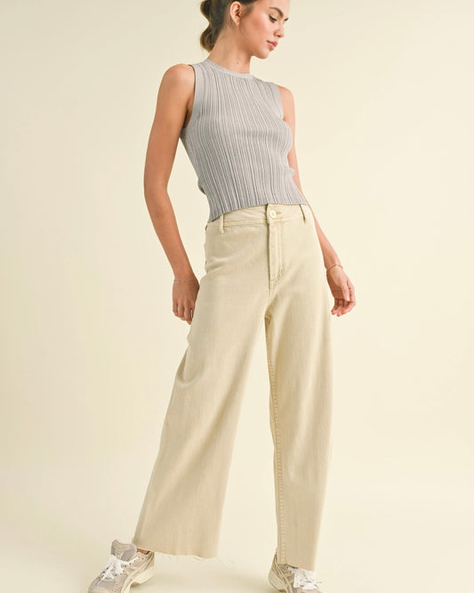 Wide Leg Denim Pants