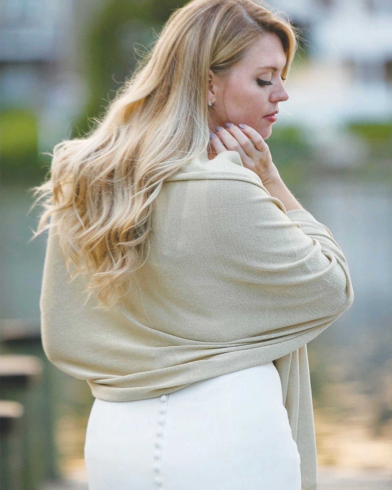 Ari Bamboo Light Weight Shawl Wrap Aruba Blue / O/S Ari Bamboo Light Weight Shawl Wrap Aruba Blue / O/S