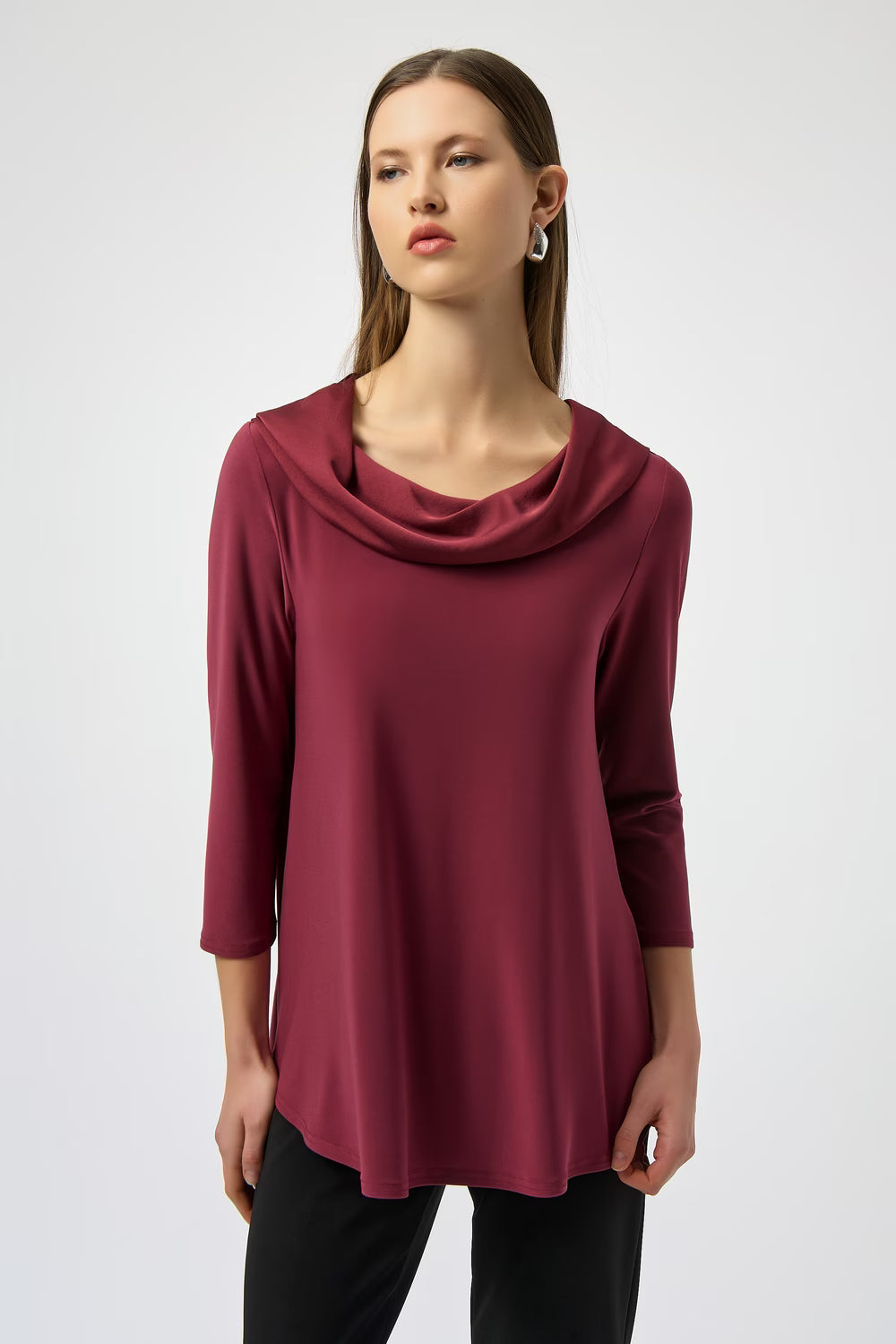 Cowl Neck Flared Top | Merlot