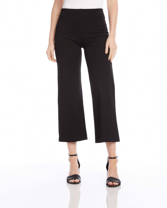 Front view of a model wearing the Fifteen Twenty Wide-Leg Cropped Pants in front of a white background