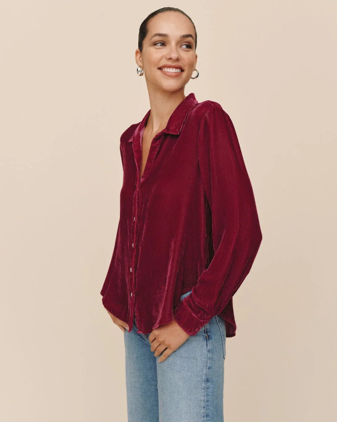 Long Sleeve Clean Shirt-Iced Mulberry