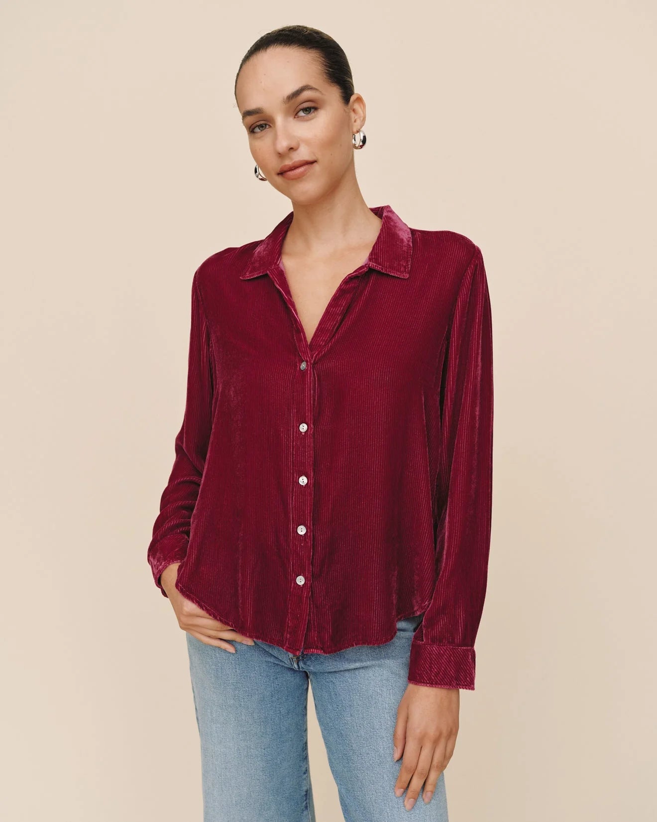 Long Sleeve Clean Shirt-Iced Mulberry