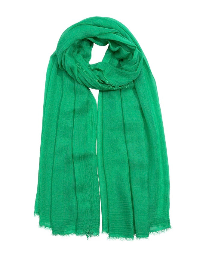 Green scarf on a white background