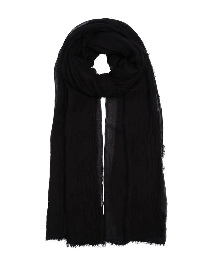 Black scarf on a white background