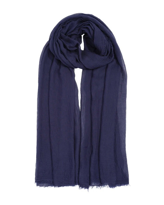 Navy blue scarf on a white background