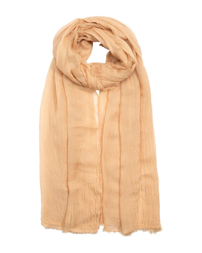 Beige scarf on a white background